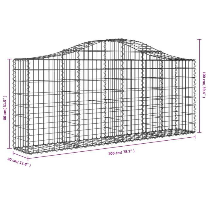 VidaXL 6x Paniers à Gabions Arqués Cages à Gabions Arquées Murs de Gabion Barrières de Jardin Terrasse Extérieur 3145413