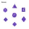 7 Pcs Purple White Dragon Metal Dice Hollow Metal Polyhedral Dice Set Suitable for Role-Playing RPG  Board Game Card Game