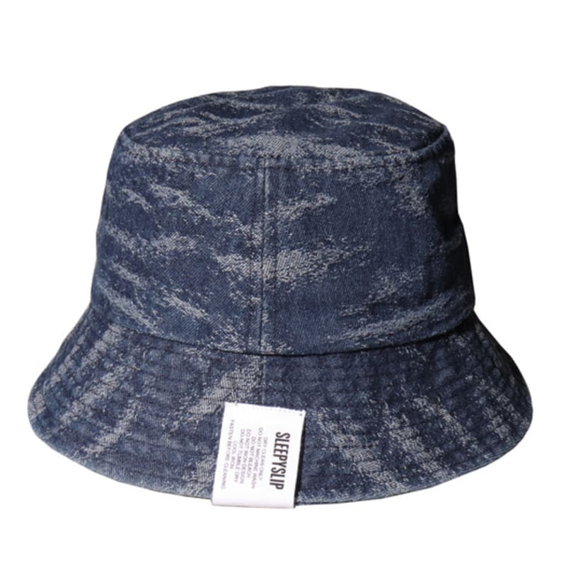 SLEEPYSLIP SCRATCH BLUE DENIM BUCKET HAT