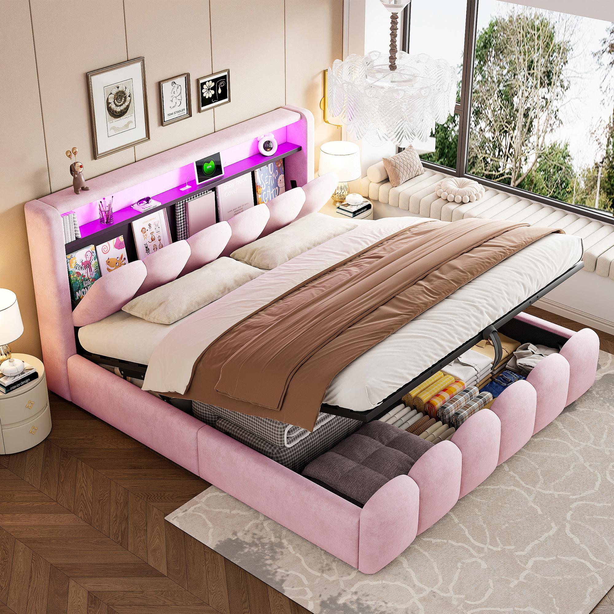 Upholstered bed 180*200, equipped with hydraulic