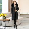 Middle-aged and Elderly Plus-size Women's Cotton-padded Jacket 200 Kg Mother's Winter Clothes Long Over-the-knee Loose Padded Coat.