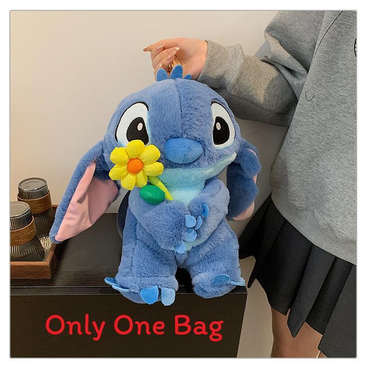 Soft Girls Cartoon Plush Backpack With Zipper Closure For Travel Casual