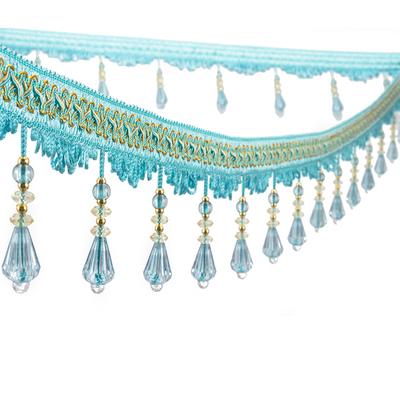 11,5 Meter Gordijnkwastrand Pompoen Kristalkraal Lint Voor Naaien Gordijnfranje Macramé Decoratie Bekledingsstof