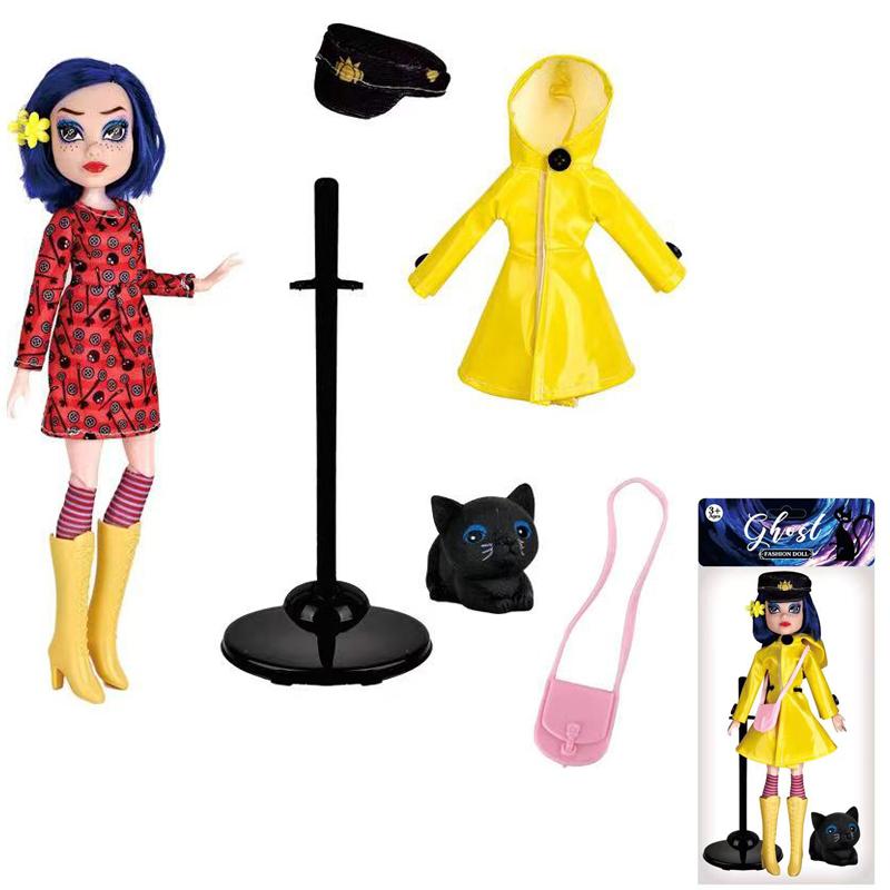 Brand new High-Quality Movie High-Quality Ghost High-Quality Mom High-Quality Yellow High-Quality Raincoat High-Quality Doll High-Quality 10 Inch