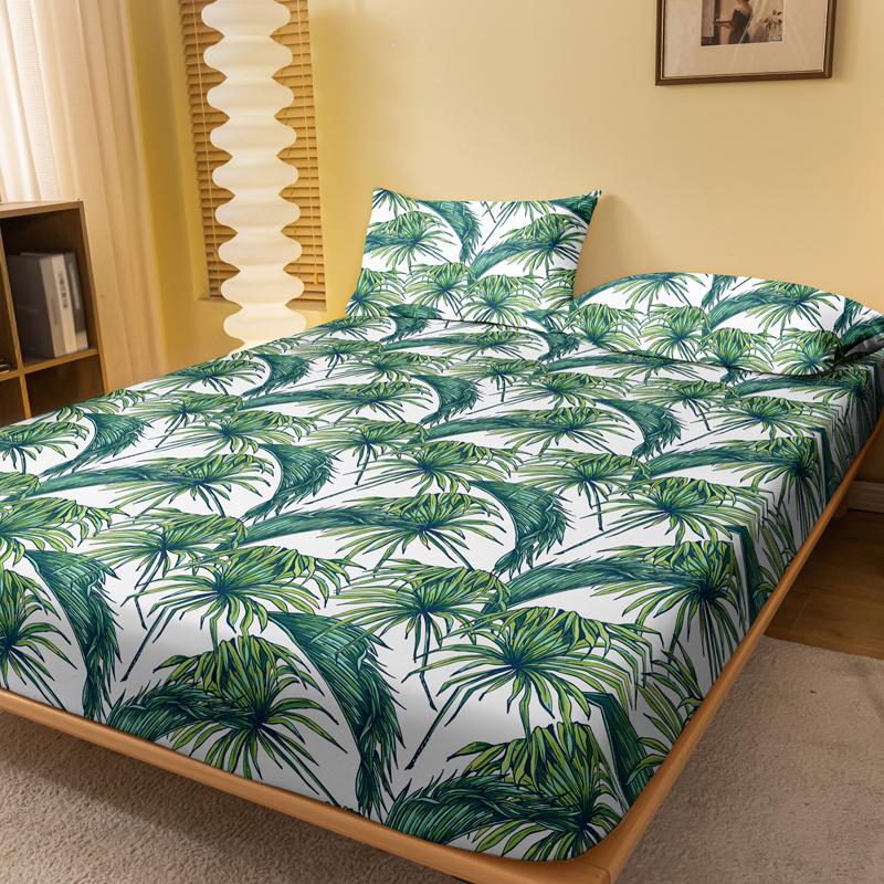 1 Lenzuolo con Angoli Matto Stampato a Fiori Pianta Semplice Moderno, Copriletto Stampato per Camera da Letto, Biancheria da Letto (Federe escluse)