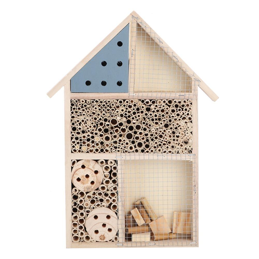 Non-Toxic Wooden Small Garden Fauna House Wood Insect Bee House Small Garden Fauna Hotel Bees Type1