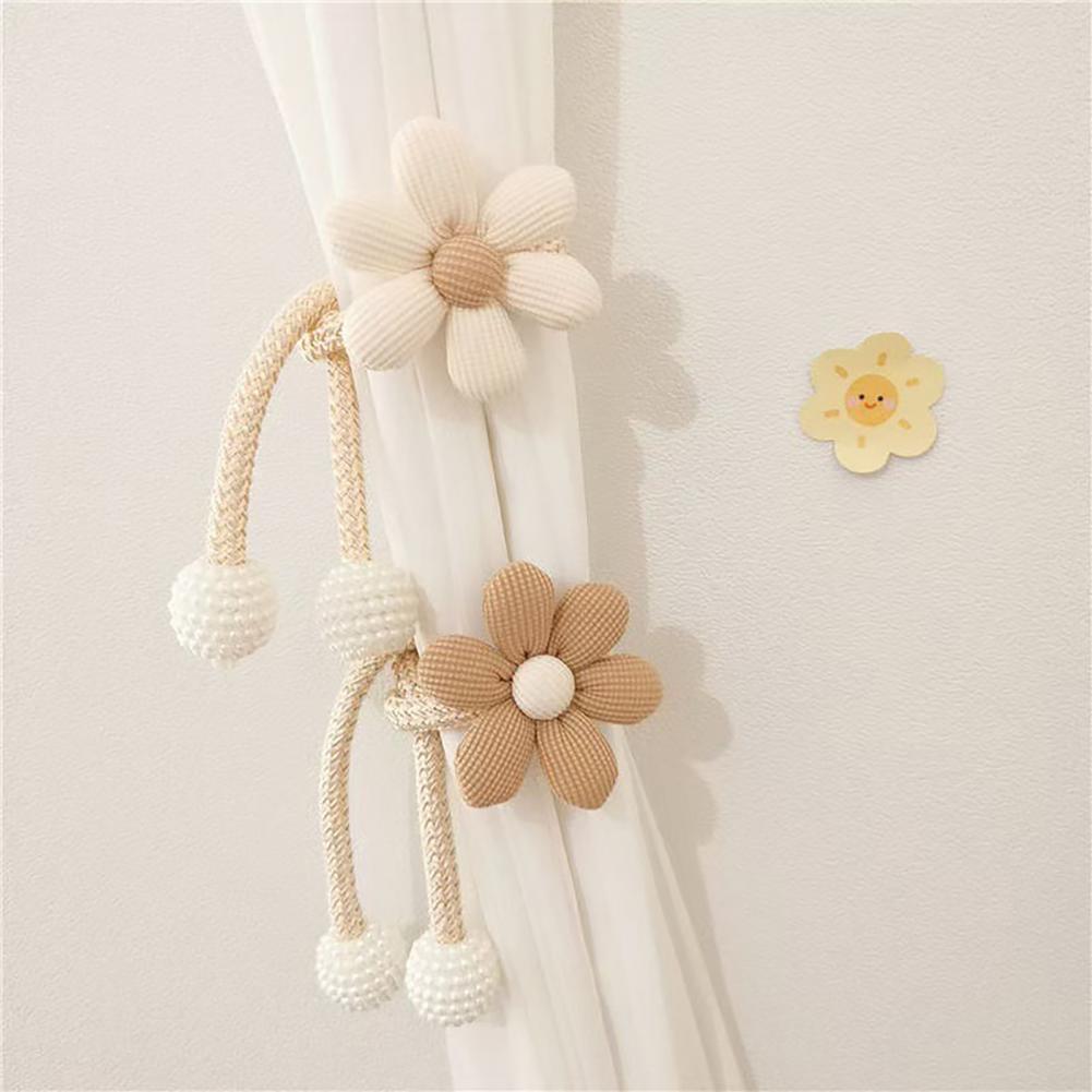 Floral Curtain Tiebacks Stylish Curtain Accessories Boho Flower Curtain Tieback Set Stylish Decorative Drapery for Room