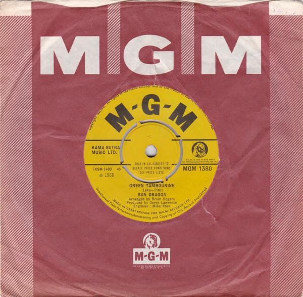 7inch Record SUN DRAGON - Green Tambourine MGM1380 MGM Records 1968 UK Rock Used