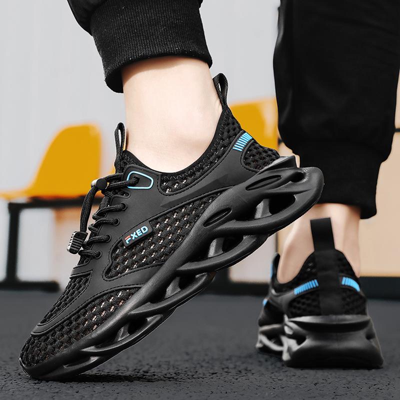 YRZL Men's Running Shoes Breathable Mesh Soft Sole Anti Slip Casual Sneakers Lightweight Comfortable Sports Shoes
