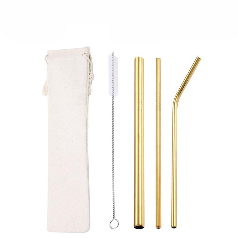 Stainless Steel Straw with Clean Brush Replacement Straw Long Straws for Stanley 40oz Cup Thermos Water Bottle Rink Metal Straw