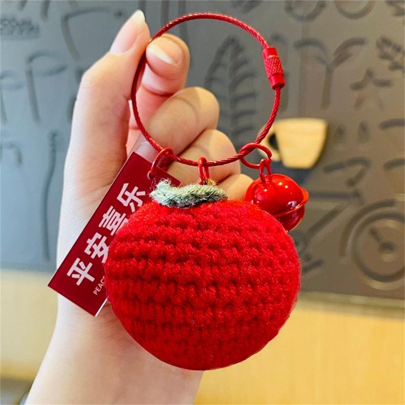 Creative Knit Crochet Keychain Bag Pendant Cute and Fashionable Keyring Ornament for Women and Girls