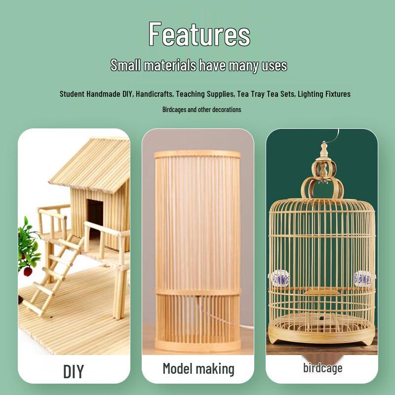 UOSU Natural Round Bamboo Craft Sticks