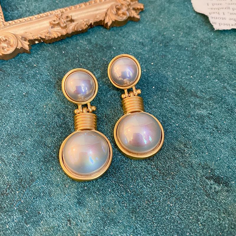 Drop Earrings Set Big Circle Piercings Earrings Jewelry for Women Imitation Pearl Hoop Cute Ear Buckle