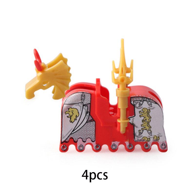 MOC Medieval Military Series Castle Roman Knight Horse Saddle Soldiers War Horses Building Block Accessories Kids Education