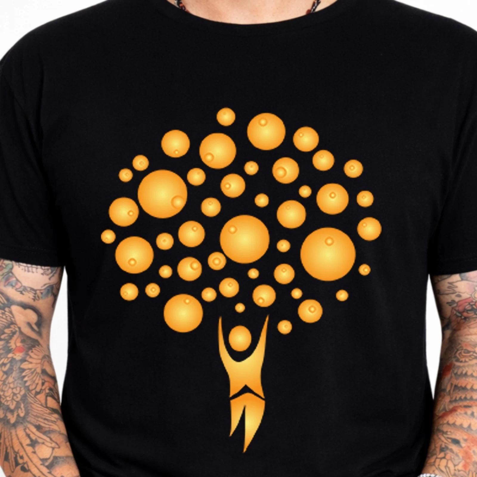 Tree Of Life Human Figure Graphic T-Shirt Abstract Art Spiritual Tee Yoga Gift XS