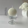 Nordic Minimalist Swirl Ribbed Ball Scented Candle Soy Wax Aromatherapy Candle Home Bedroom Table Decor Wedding Gift