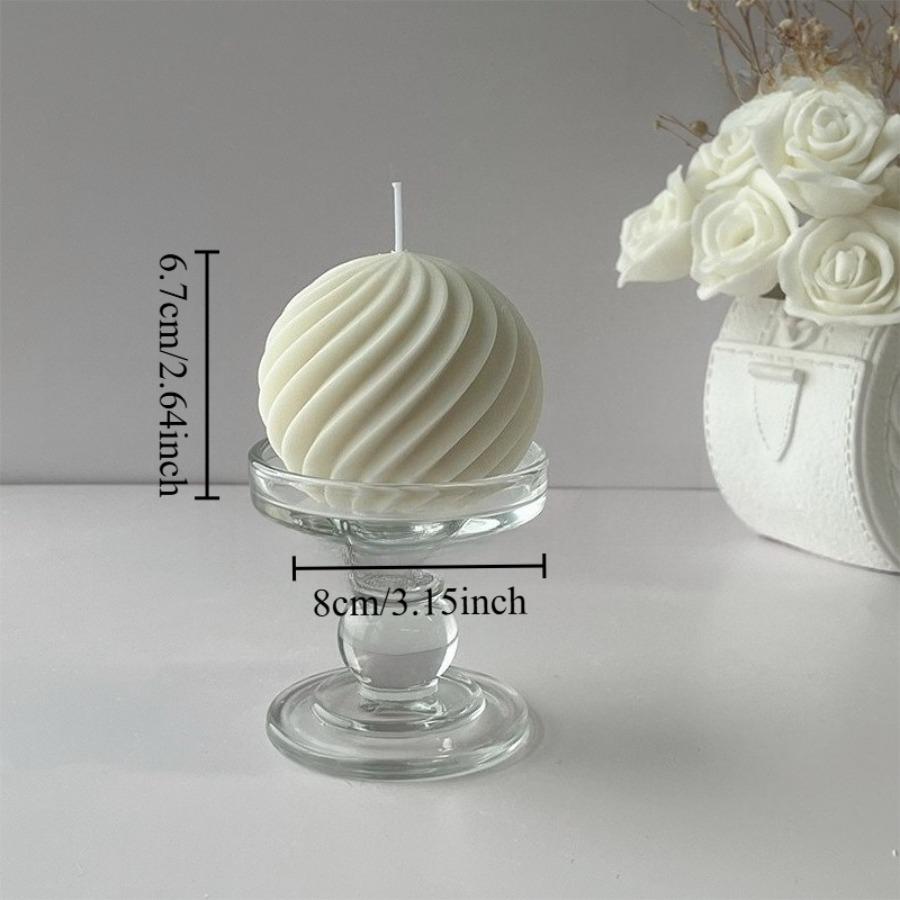 Nordic Minimalist Swirl Ribbed Ball Scented Candle Soy Wax Aromatherapy Candle Home Bedroom Table Decor Wedding Gift