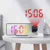 LED Large Screen Mirror Projection Alarm Clock Display Temperature Sensing Electronic Clock