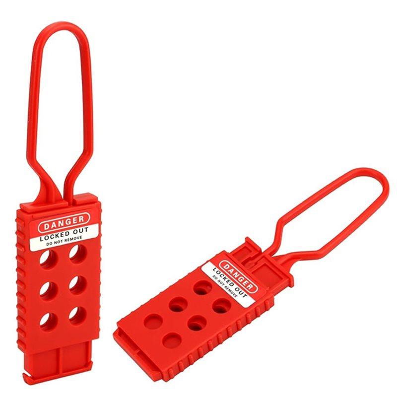 ABBP-6Pcs Industrial Safety Lockout Tag Hasps Nylon Padlock Hasps With 6 Hole Interlock For Equipment Maintenance
