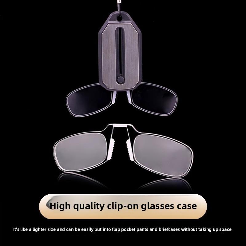 Nose Foldable Clip Keychain Reading Glasses Portable Outdoor Glasses Elderly