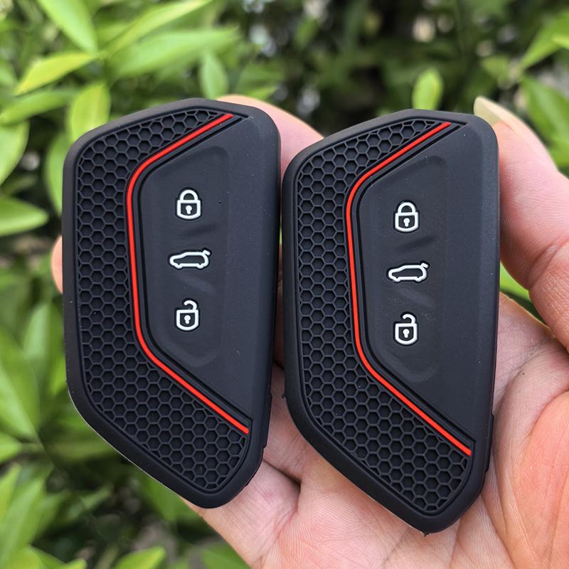For Volkswagen Golf 8 Mk8 Id.3 Id.4 Silicone Car Key Case Cover For Skoda Octavia A8 Seat Leon Mk4   Formentor Tarraco
