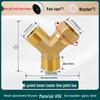 Conector Rápido de Cobre Puro de Gran Caudal Macho/Hembra Tipo Y con Tuerca Móvil Codo Distribuidor de Agua