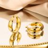 Fashion Wide Curved Stainless Steel Gold Color Earrings, Ear Buckles, Women Earrings Jewelry