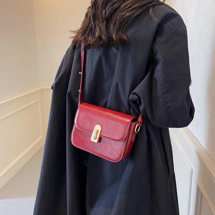 Geantă pătrată mică, din piele moale, cu mâna orei, pentru femei, 2024, nouă geantă de umăr, versatilă, de înaltă calitate