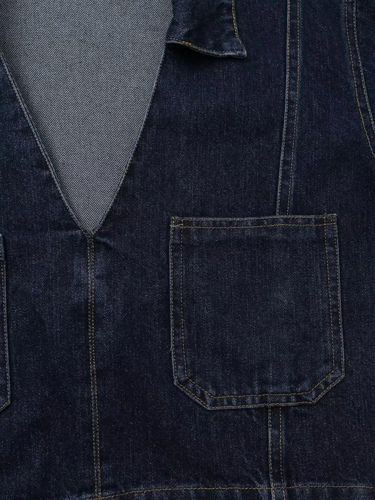 Ρετρό Τζάκετ από Τζιν για τον Δρόμο & Σετ Τζιν Παντελόνι Ψηλόμεσο με Φαρδύ Πόδι