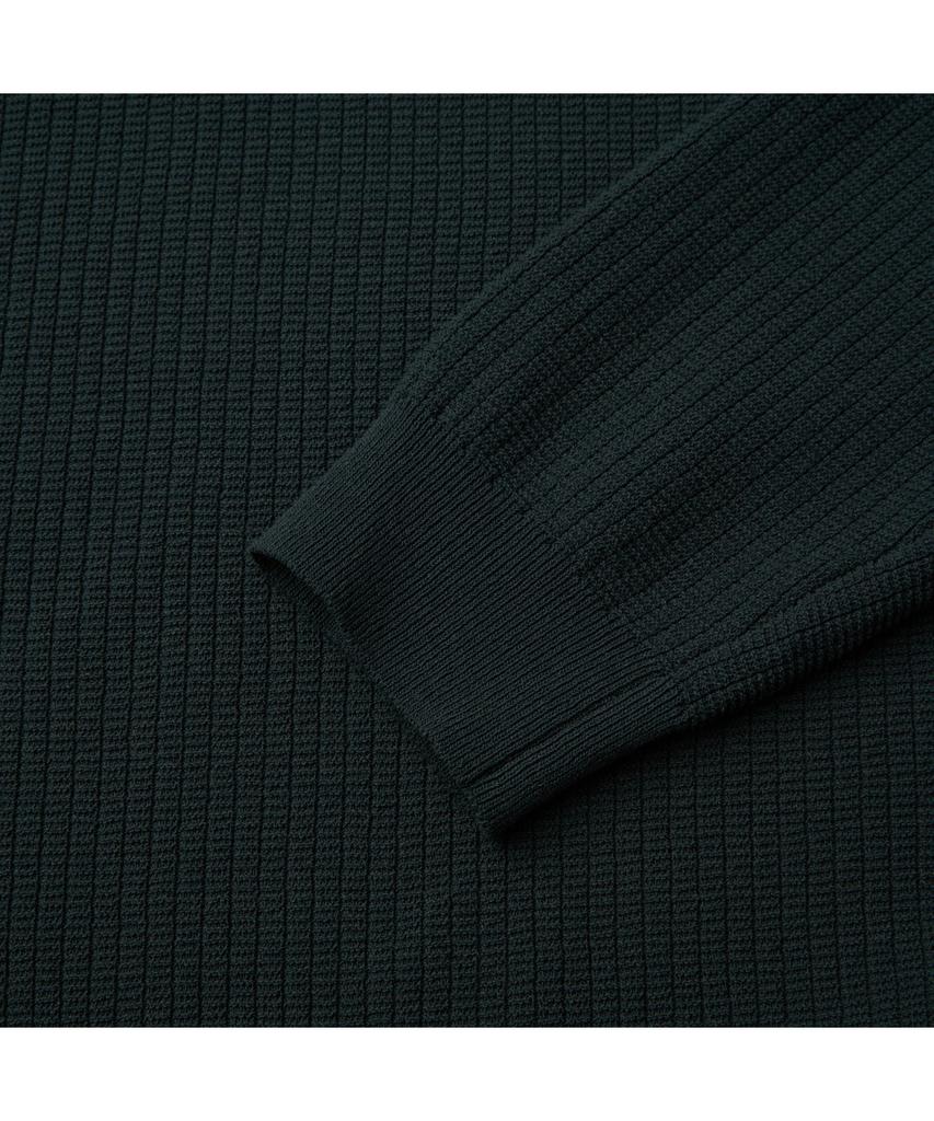 Henlikoteun Long Sleeve Textured Polo Knit Ahwas26611Grx