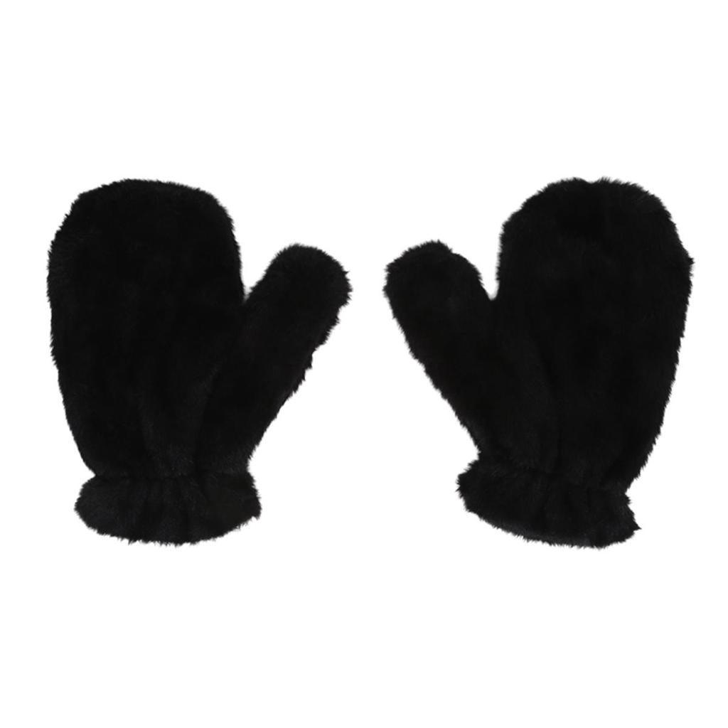 Winter Plush Gloves Thicken Soft Fluffy All Fingers Gloves Cute Windproof Warmer Mittens Women Solid Color Keep Warm Mittens