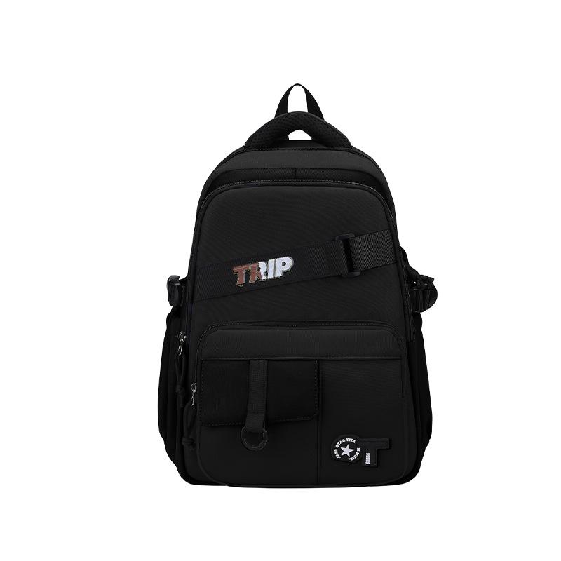 New solid color small fresh schoolbag junior high school college student backpack campus simple backpack