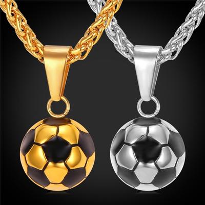 Sport Necklace Football Pendant Chain Stainless Steel Soccer Necklace Men Women Jewelry Accessories