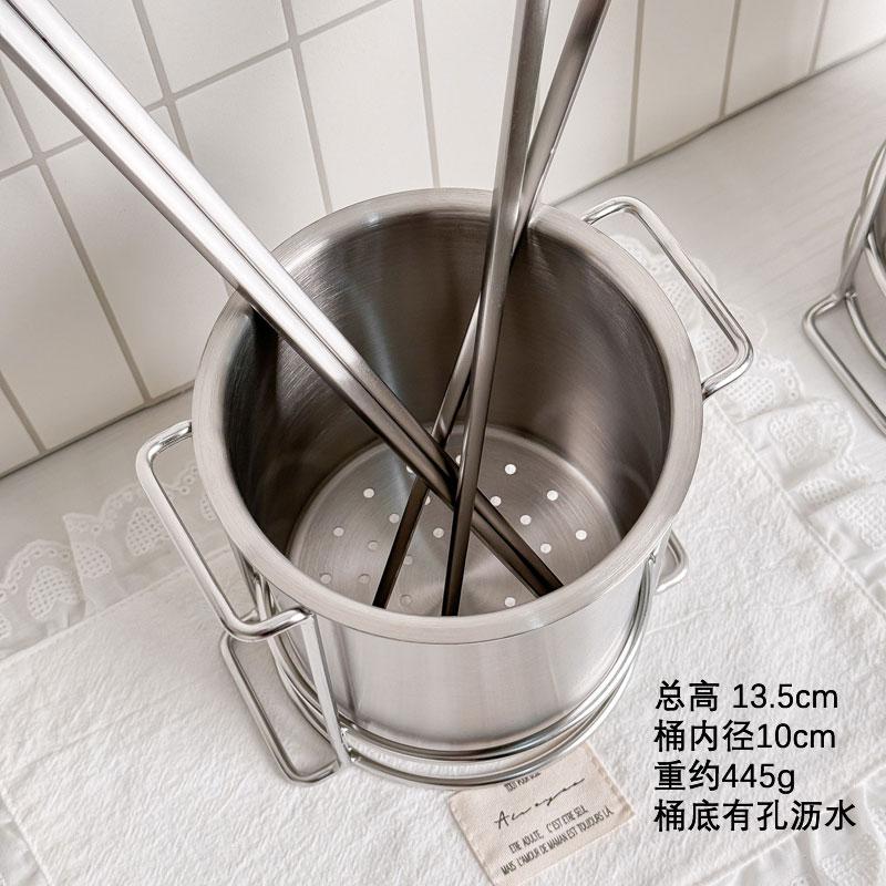 

High 17cm304 stainless steel chopstick tube, kitchen utensils storage tube with drain hole at the bottom