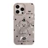 Electroplating Silver Suitable for Iphone16 Simple Lines Puppy Mobile Phone Case Apple 14promax Laser
