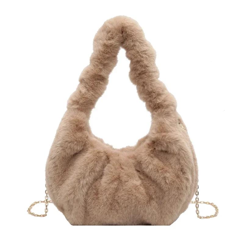 Fashion Soft Chain Buckle Solid Color Crossbody Bag Universal Basic Style Commuter Women's Shoulder Bag