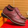 Luxury Gentleman New Men's Charm Red Patent Leather Oxford Brogues Shoes Designer Formal Wedding Prom Dress Homecoming Footwear