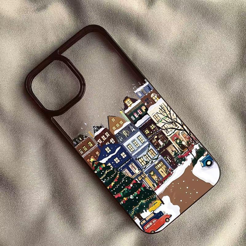 Christmas Town Healing Art Print Phone Case for iPhone 17 16 15 14 13 12 11 Series Pro Max Plus Double Layer Protection