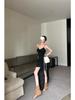 Elegant Women's Lace Ruffle Camisole Dress with Irregular Skirt and Slimming Waist-A-Line Design