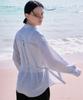 Myuleus Summer Striped See-Through Shirt (Imported Fabric) [Soda]