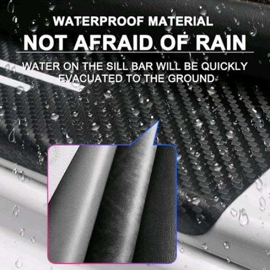 Car Protector Strip Door Plate Sill Scuff Cover Anti-Scratch Sticker Trims Black