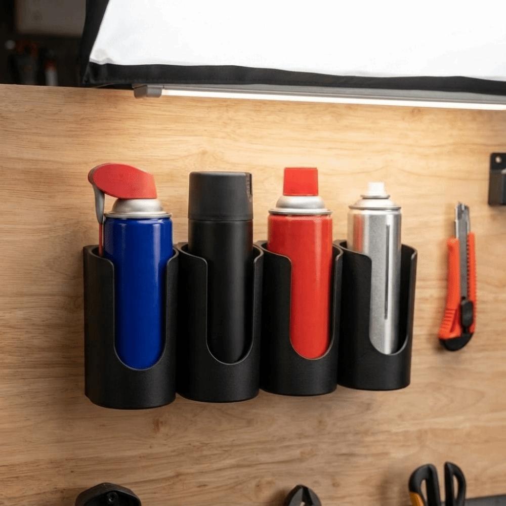 Wall Mounted Spray Can Holder 4 Slots Aerosol Can Holder Spray Bottle Holder Workshop