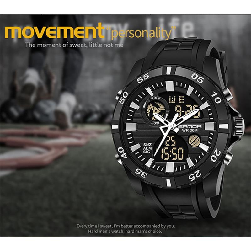 SANDA New Watch Genuine Fashion Sports Multifunctional Electronic Couple Popular Men's Luminous Watch