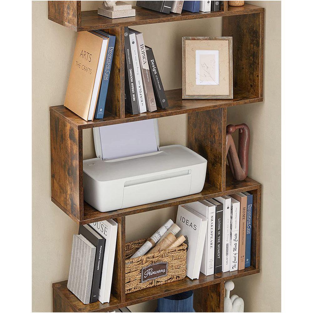 Freestanding bookcase 190.5cm Bookcase Standing shelf for presentation brown