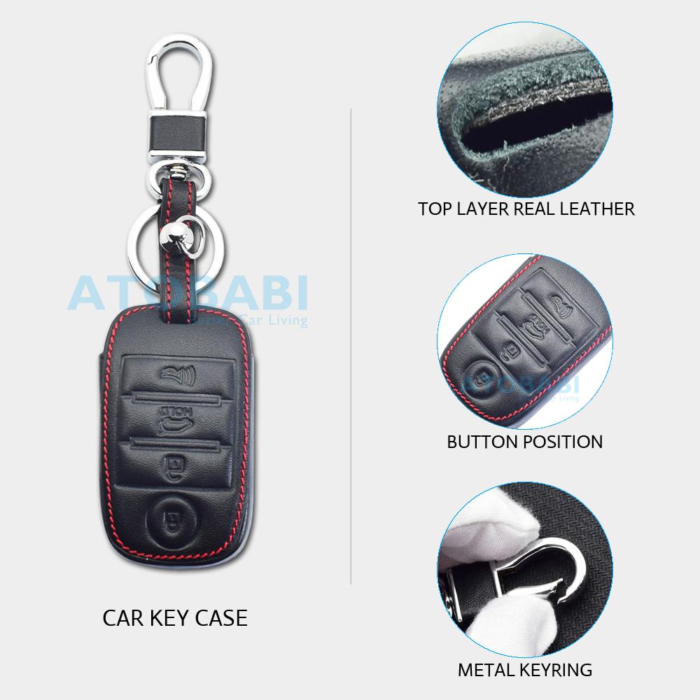Leather Car Key Case Remote Key Cover For Kia Rio Sorento Optima Forte Niro Soul Sedona Sportage Ceed K3 Cerato Seltos Accessory