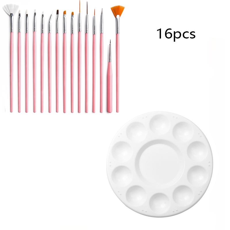 

16 шт., инструмент для рисования мандалы, пластиковый столб, многофункциональная комбинированная кисть для дизайна ногтей, набор кистей с крючком и линейными ручками