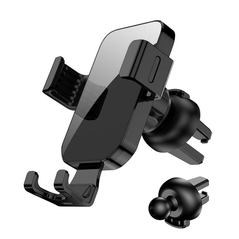 In-Stock Leather Texture Car Air Vent Bracket with Customizable Logo for Multifunctional Phone Navigation.