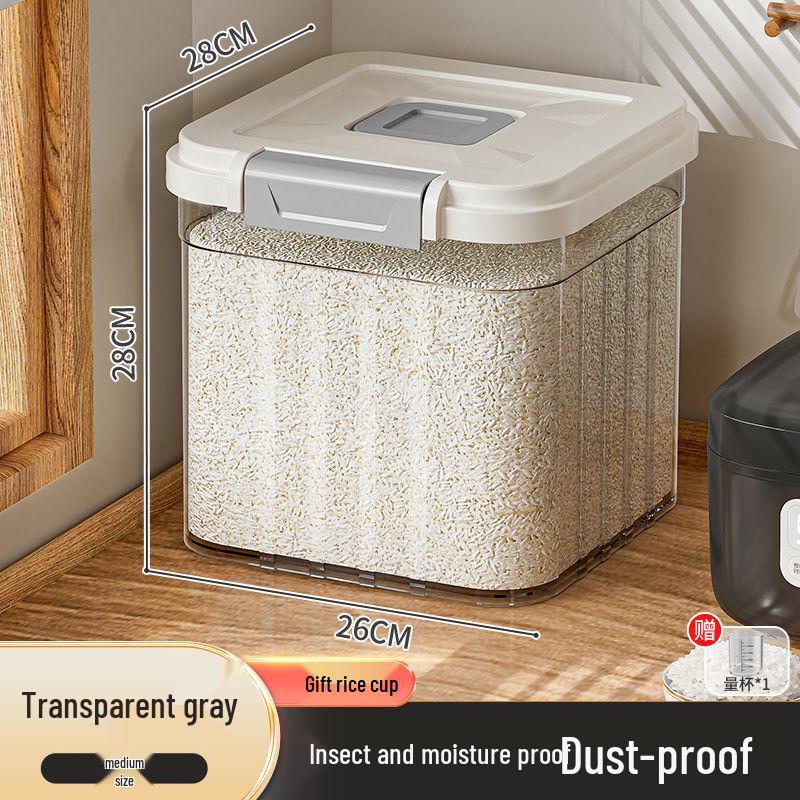 Food Grade Sealed Rice Storage Box - Insect & Moisture-Proof, Large Capacity for Grains & Cereal