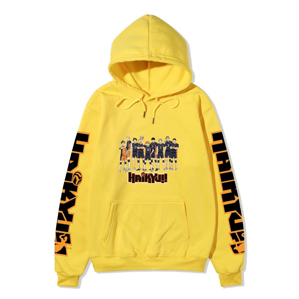 Haikyuu Japanese Anime Hoodie Sweatshirt Fleece Warm Sweatshirt for Men Women Autumn Winter Loose Casual Streetwear Hooded