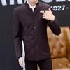 Mens  Black Chinese Style Stand Collar Long Sleeve  Slim Fit Fashion Blazer Single Breasted Blazers Jacket